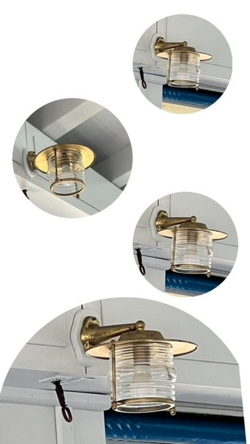 Lampada da parete estero-interno stile marina in ottone