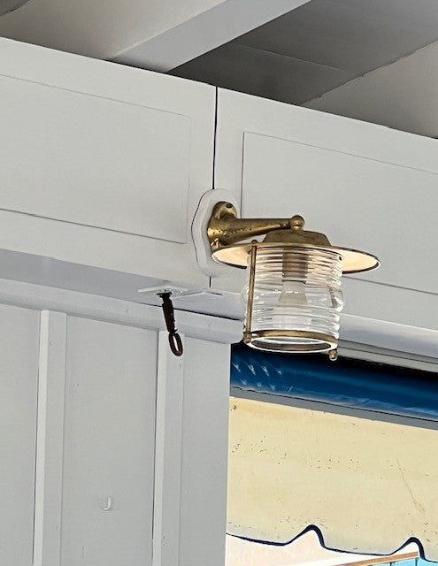 Lampada da parete estero-interno stile marina in ottone