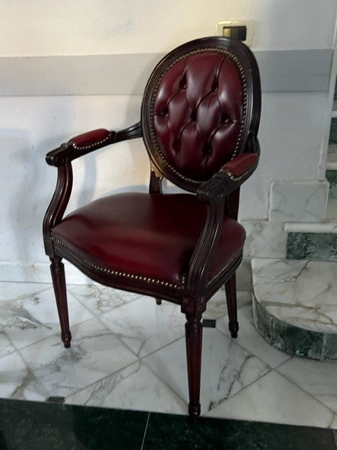 Poltroncina in pelle stile marina modello Ovalina
