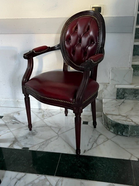 Poltroncina in pelle stile marina modello Ovalina