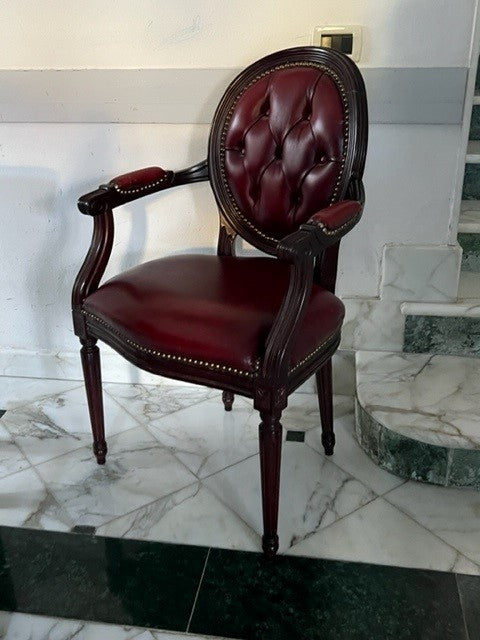 Poltroncina in pelle stile marina modello Ovalina