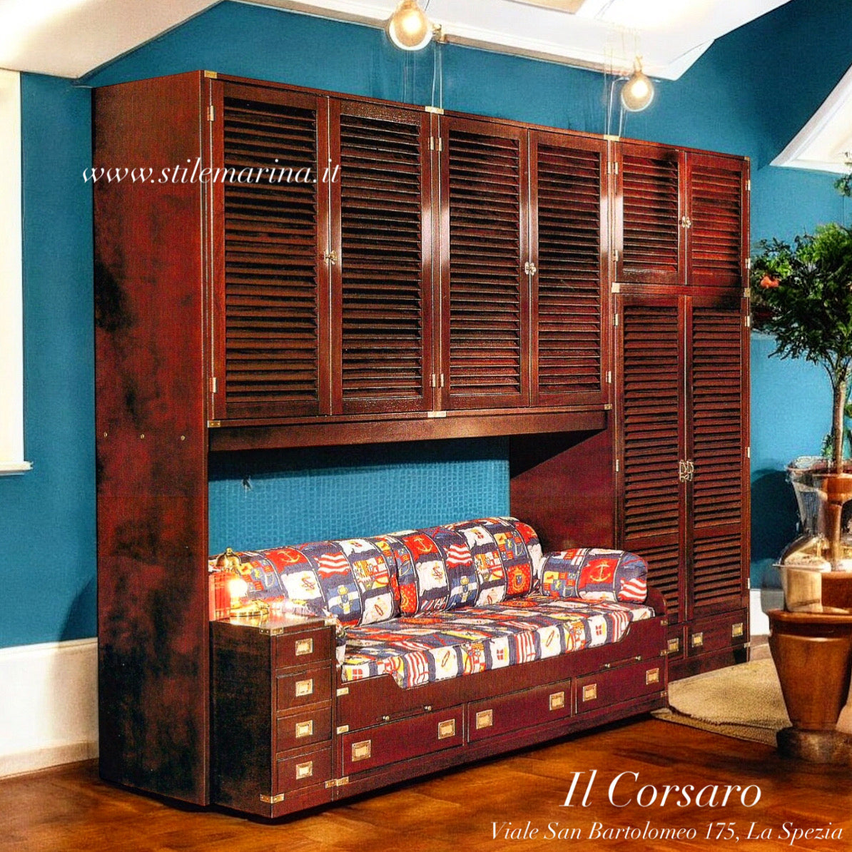 Realizzazione cameretta stile marina con armadio a ponte code 006