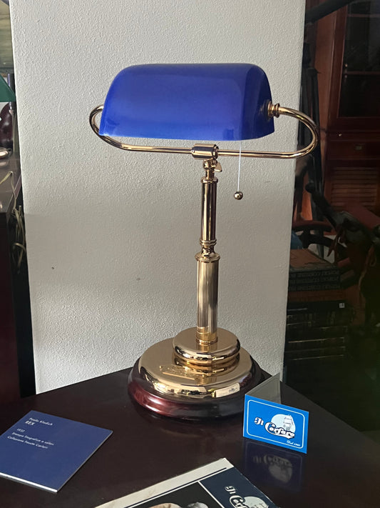 Lampada da scrivania stile marina vetro blu