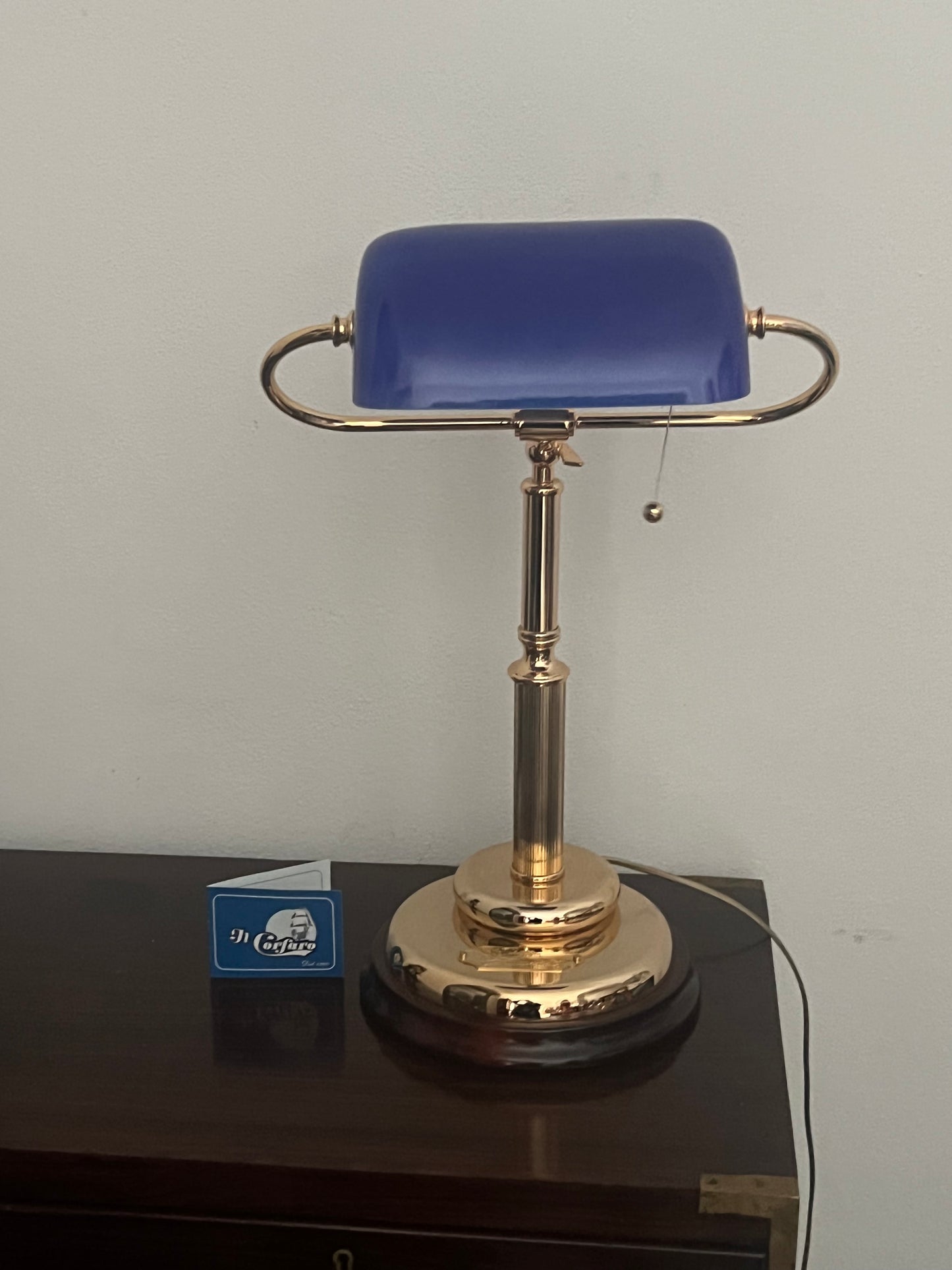 Lampada da scrivania stile marina vetro blu