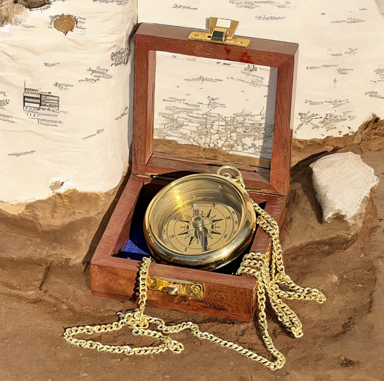 Idea Regalo Marinaro - Bussola nautica in ottone con box
