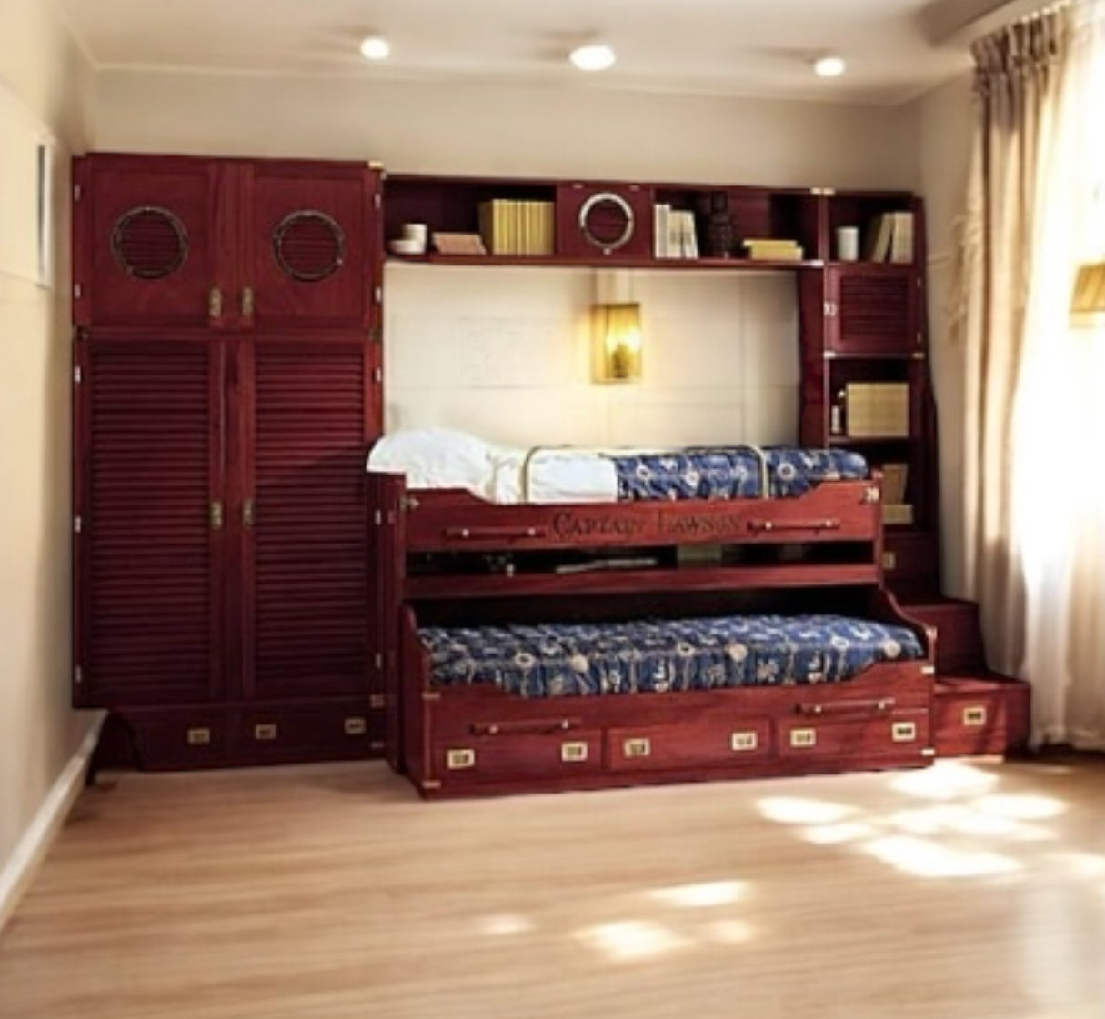 Realizzazione cameretta stile marina con letto a castello Lord Nelson