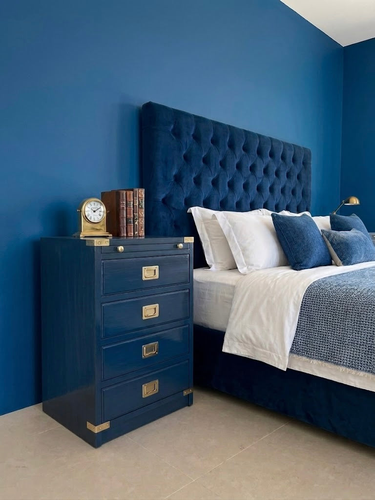 Comodino stile marina LINEA MEDITERRANEO modello a 4 cassetti Made in Italy