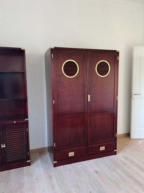 Armadio Stile Marina artigianale in legno di mogano made in Italy