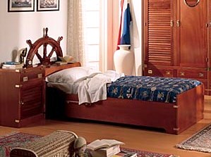Letto singolo Cameretta STILE MARINA artigianale made in Italy