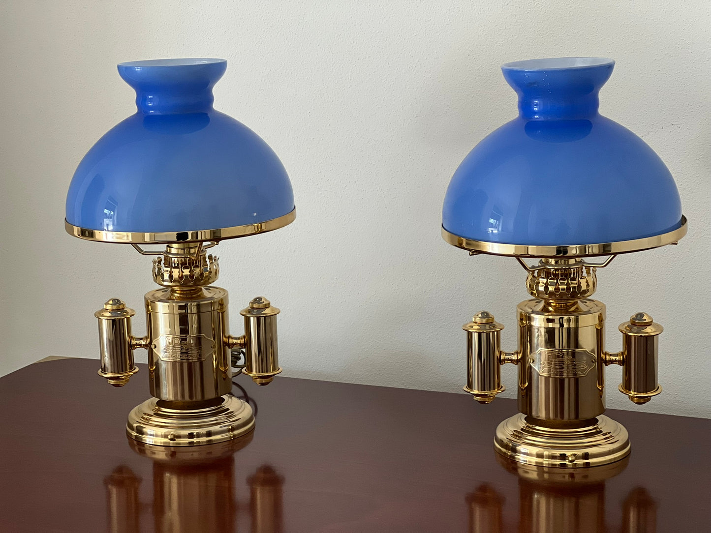 Coppia di Lampade stile marina della collezione bagno oro made in Italy modello Atlantide