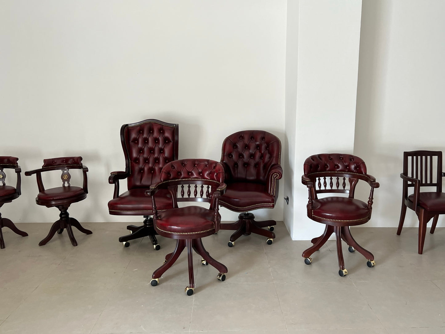 Poltrona Dirigenziale in vera pelle Stile Marina artigianale made in Italy