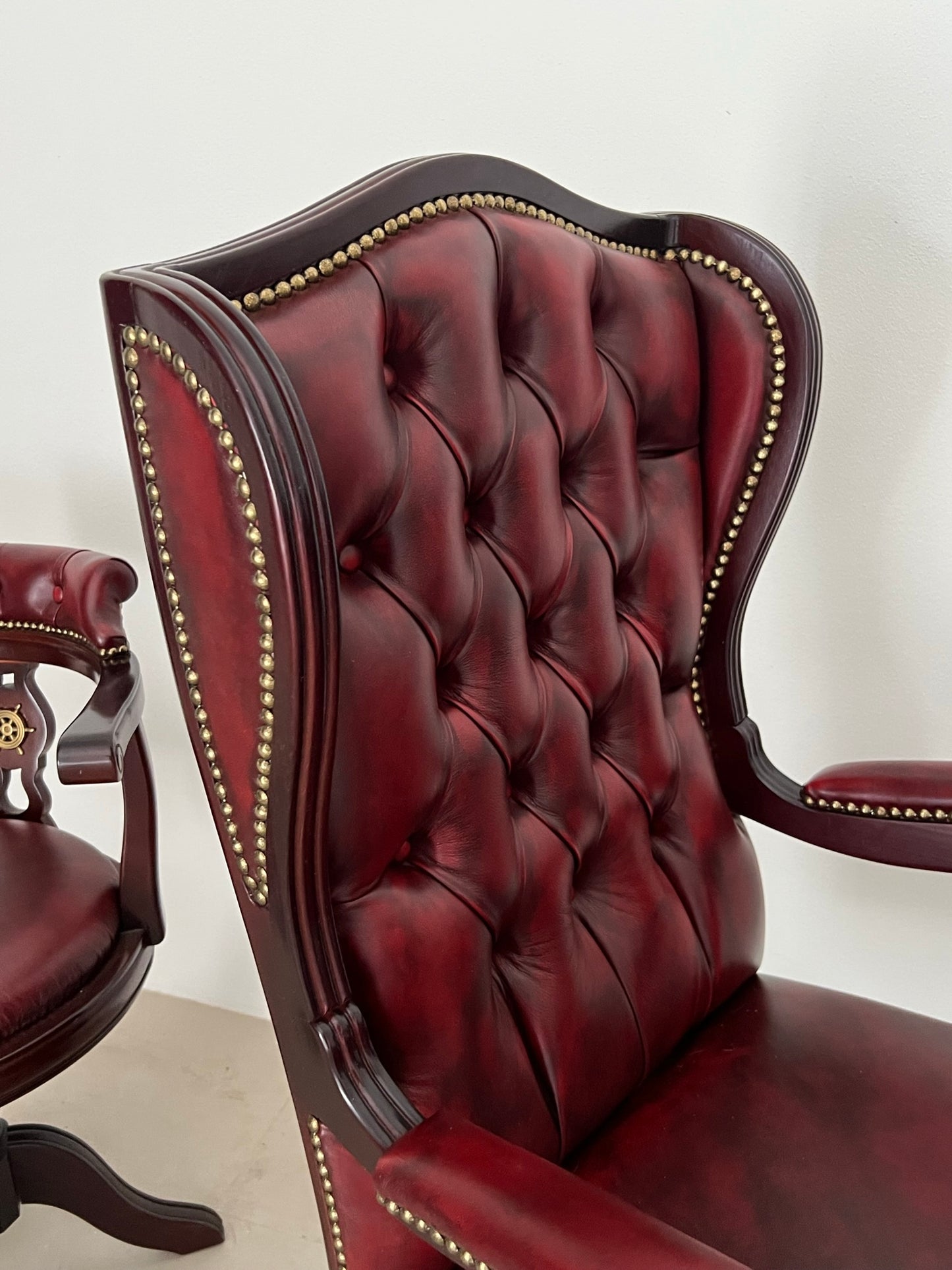 Poltrona Dirigenziale in vera pelle Stile Marina artigianale made in Italy