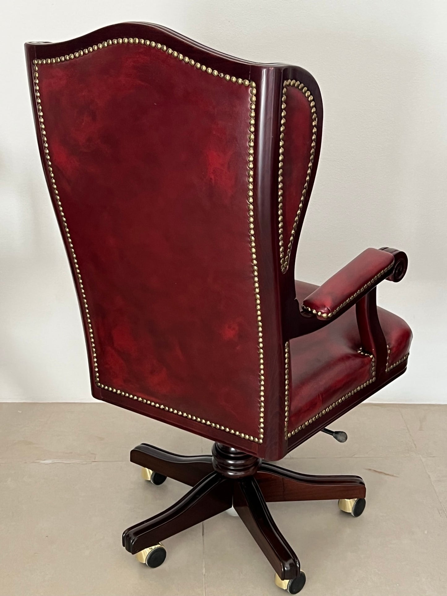 Poltrona Dirigenziale in vera pelle Stile Marina artigianale made in Italy