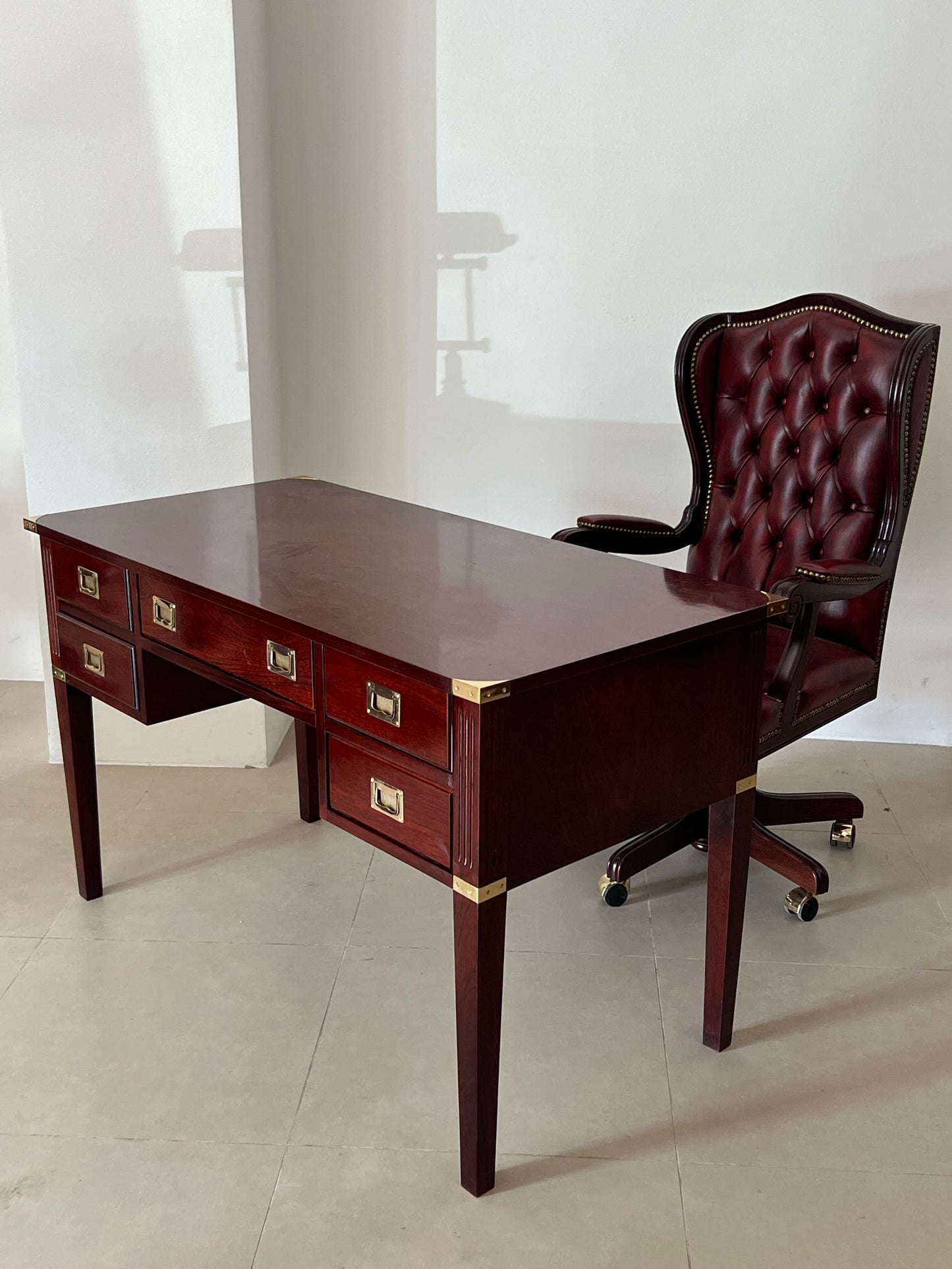 Poltrona Dirigenziale in vera pelle Stile Marina artigianale made in Italy