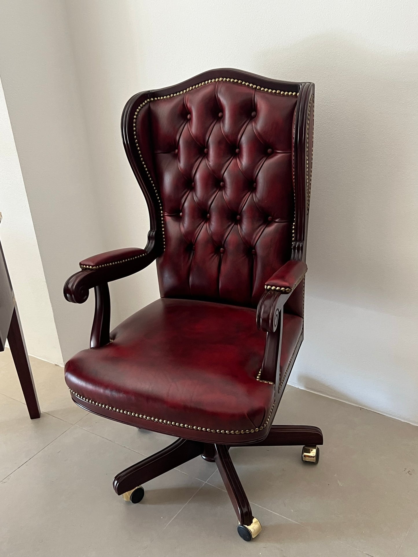 Poltrona Dirigenziale in vera pelle Stile Marina artigianale made in Italy