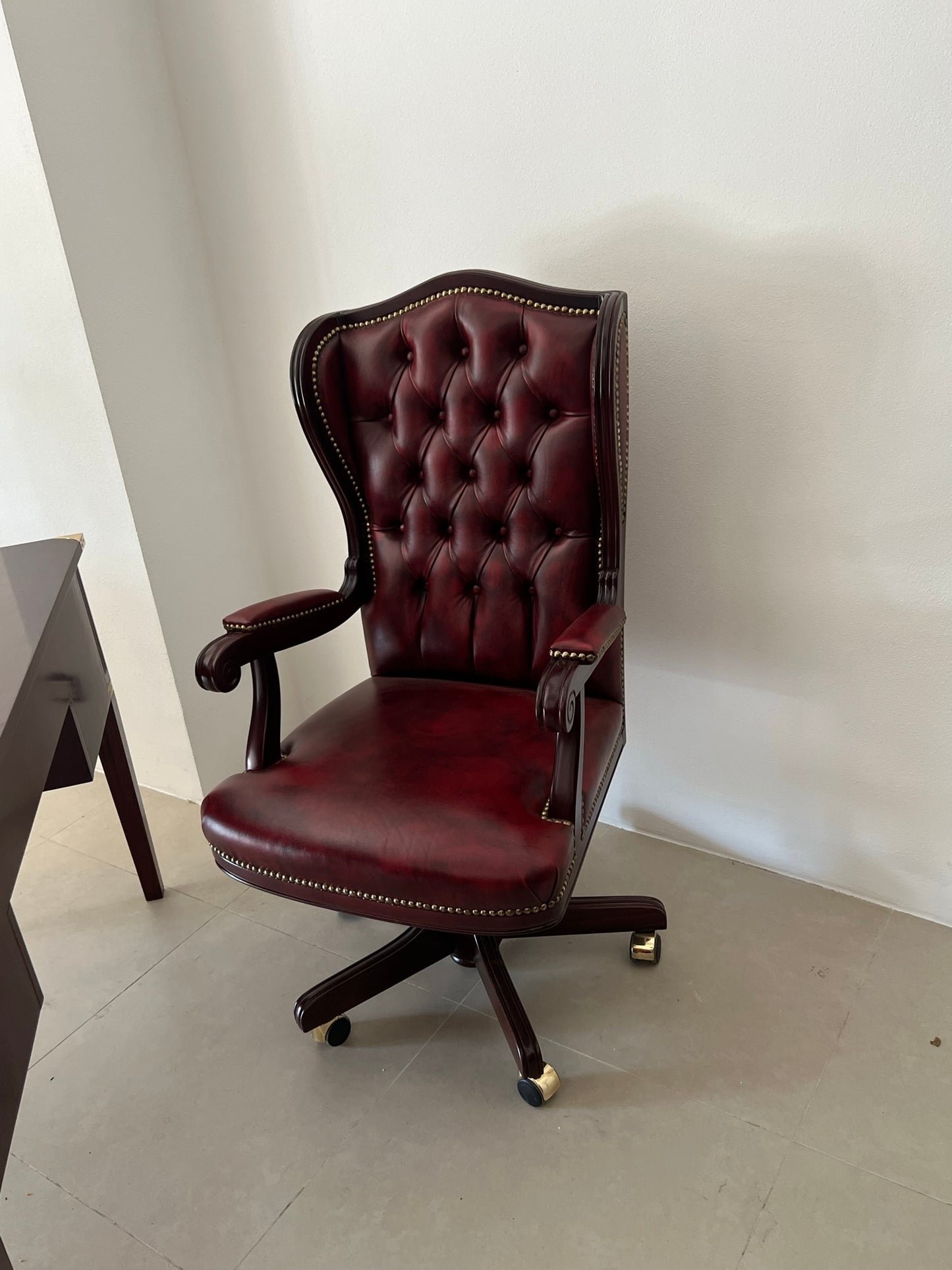 Poltrona Dirigenziale in vera pelle Stile Marina artigianale made in Italy