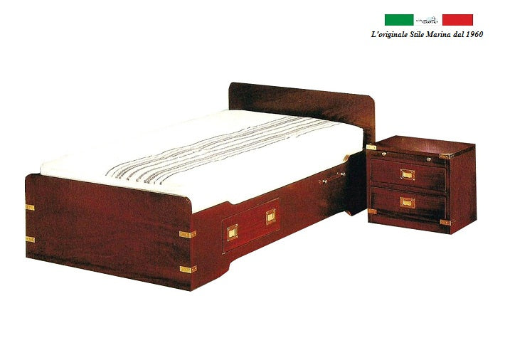 Letto singolo per cameretta stile marina artigianale made in Italy