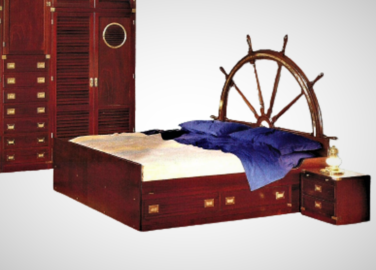 Letto matrimoniale artigianale stile marina made in italy