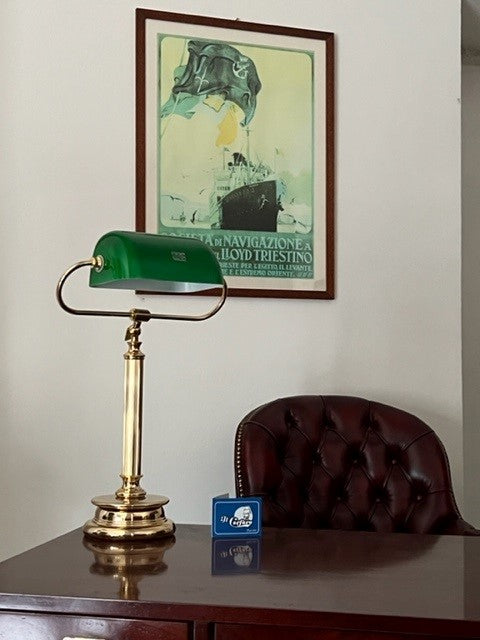Lampada da scrivania artigianale stile marina made in italy collezione bagno oro