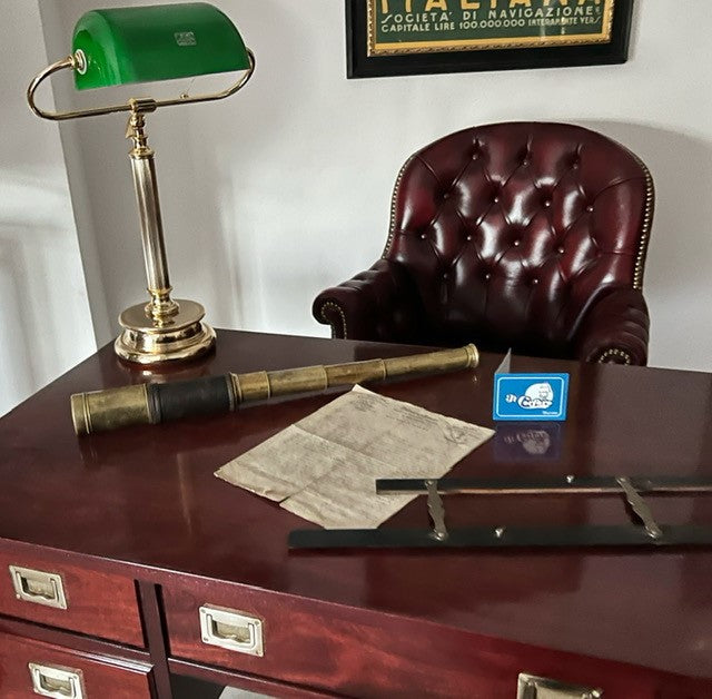 Lampada da scrivania artigianale stile marina made in italy collezione bagno oro
