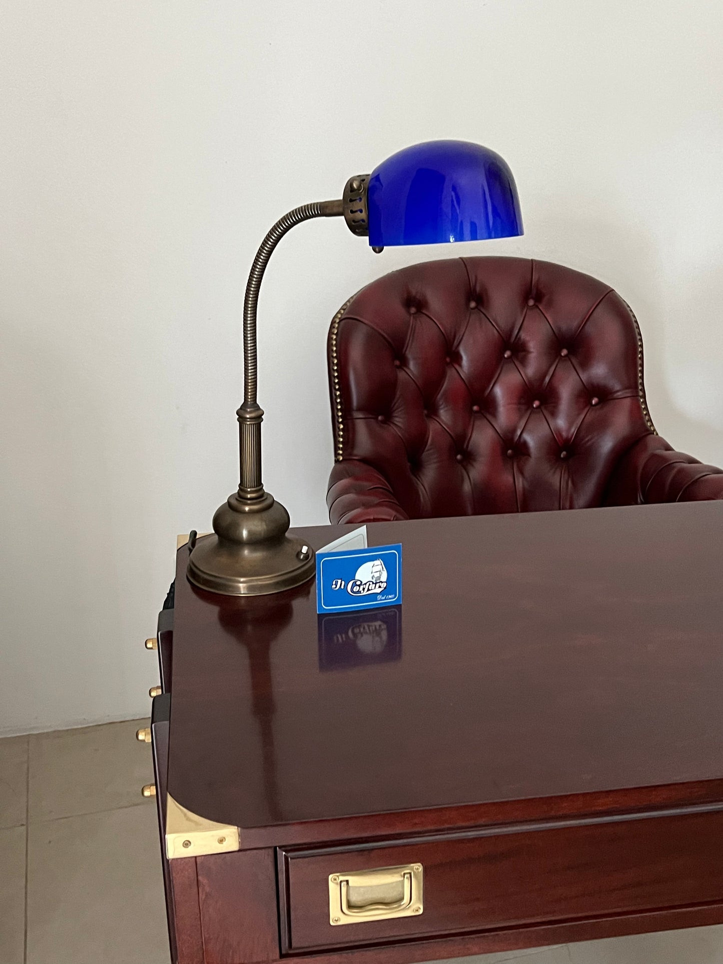 Lampada stile marina brunita da scrivania