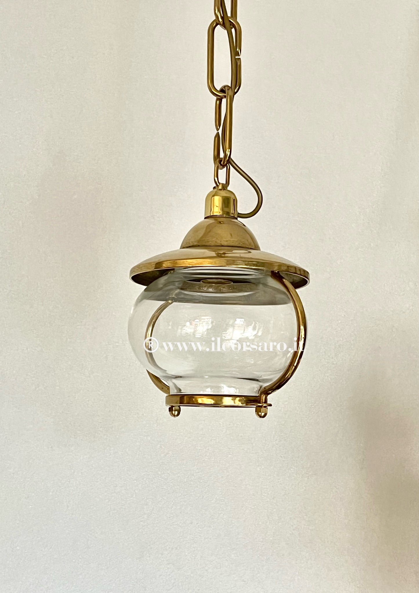 Lampada sospensione stile marina in ottone