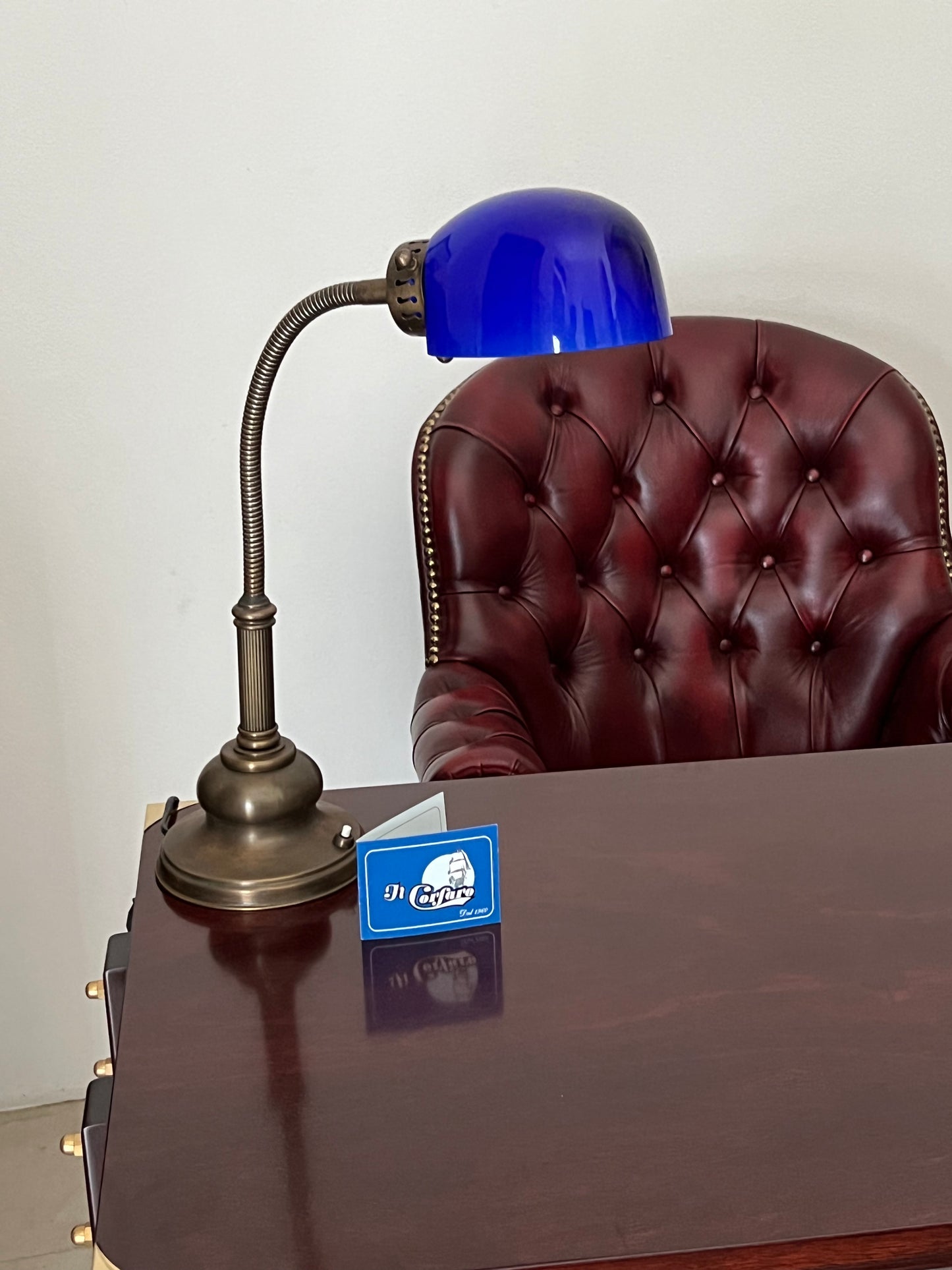 Lampada stile marina brunita da scrivania