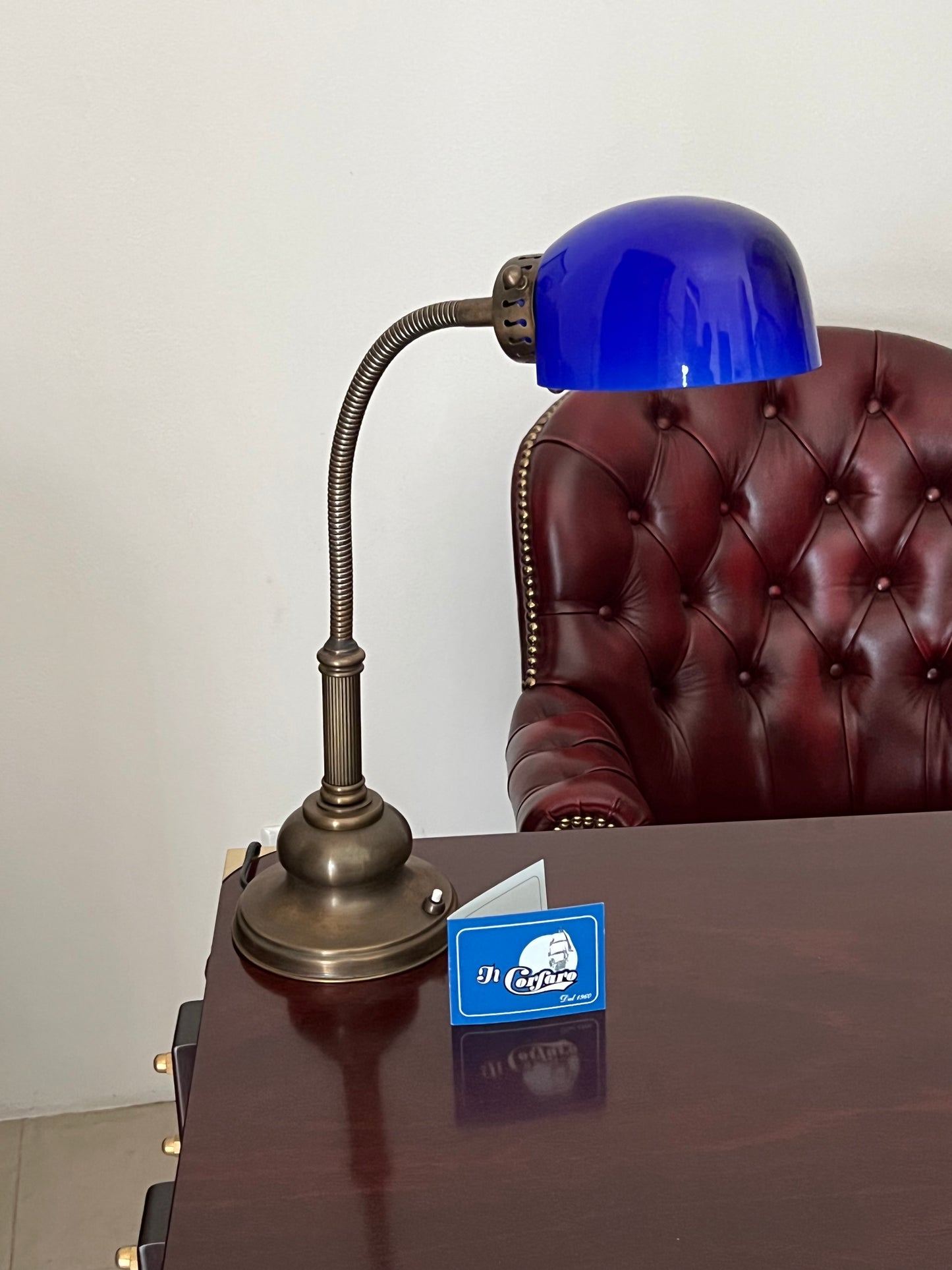 Lampada stile marina brunita da scrivania