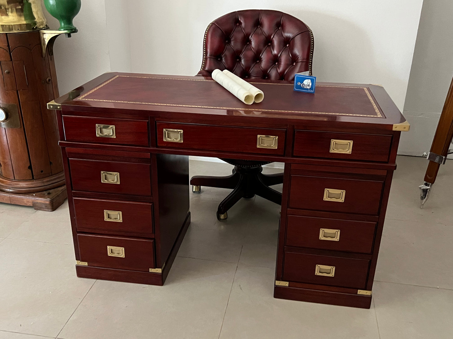 Scrivania del capitano stile marina artigianale dal 1960 Made in Italy