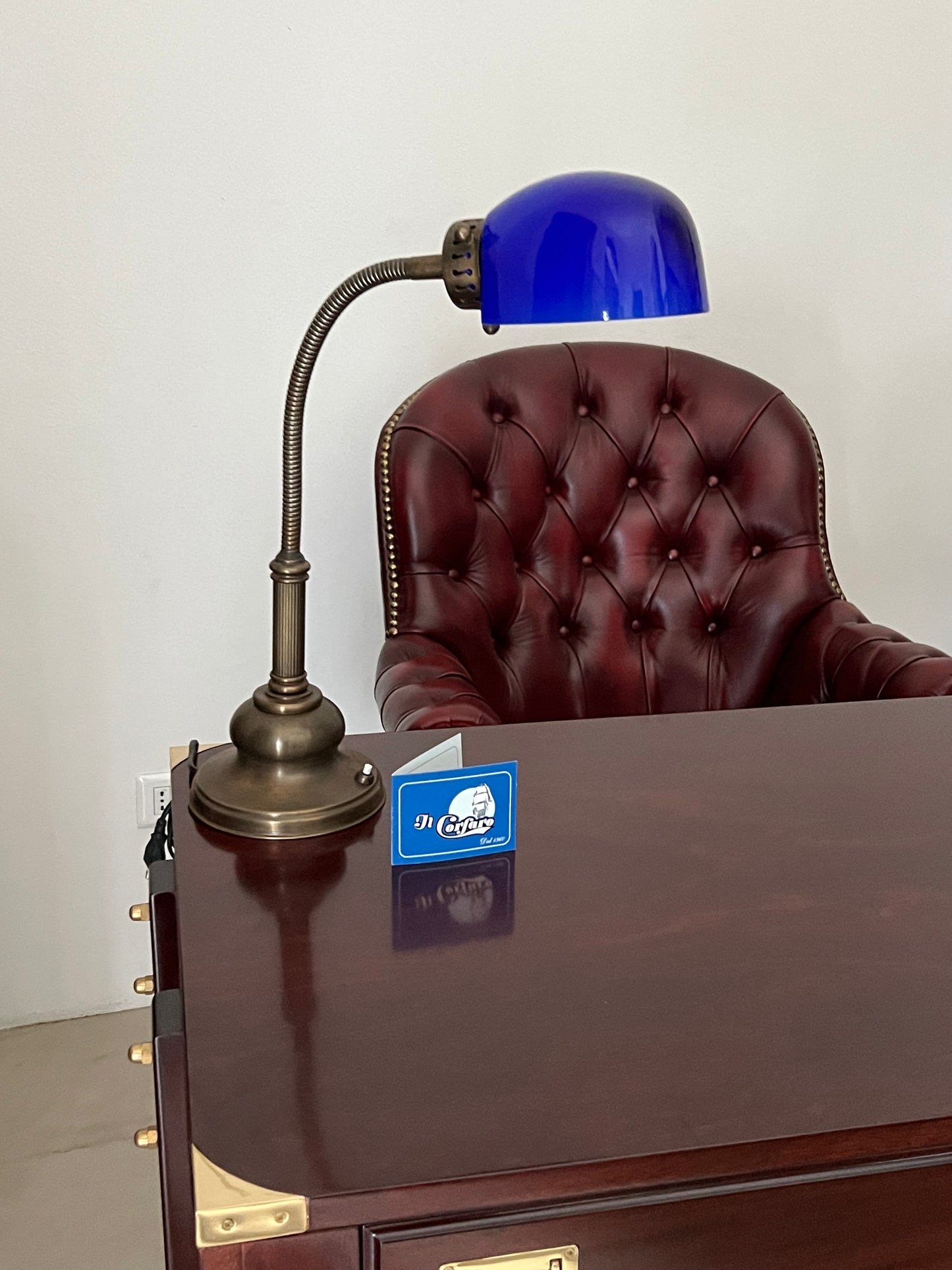 Lampada stile marina brunita da scrivania