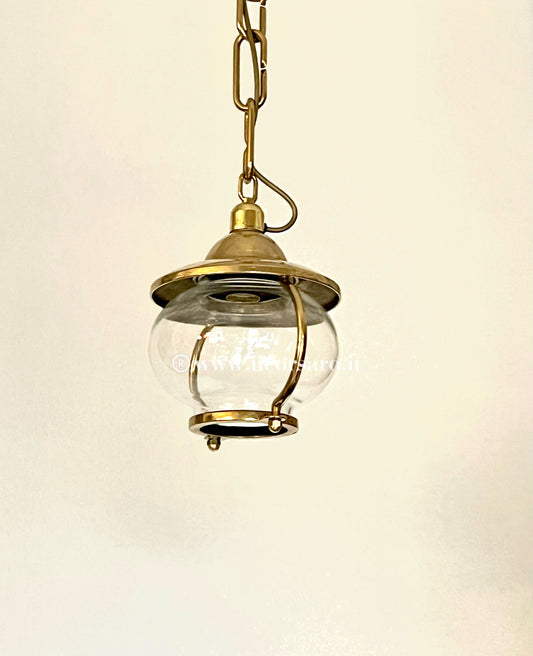 Lampada sospensione stile marina in ottone