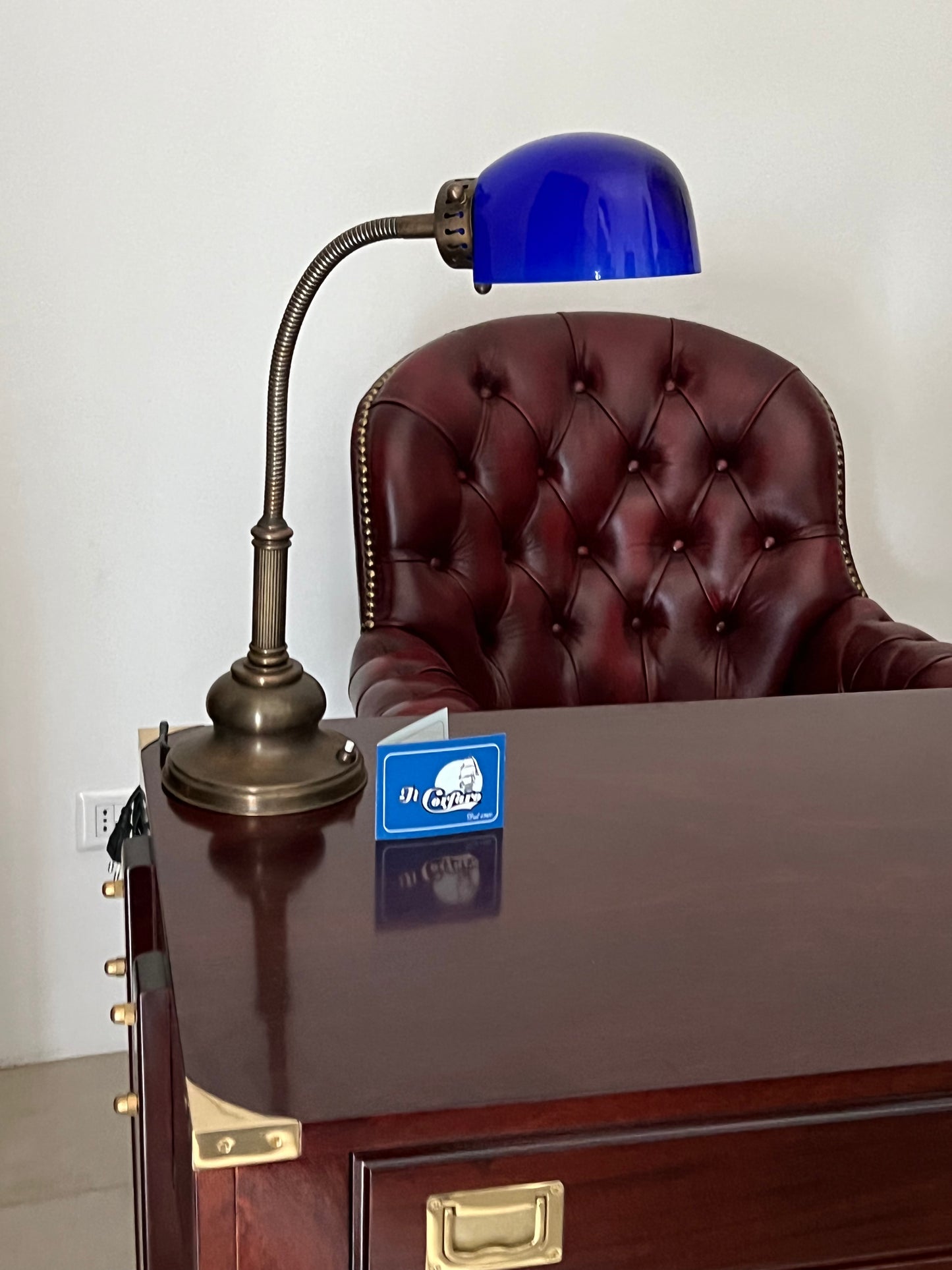Lampada stile marina brunita da scrivania