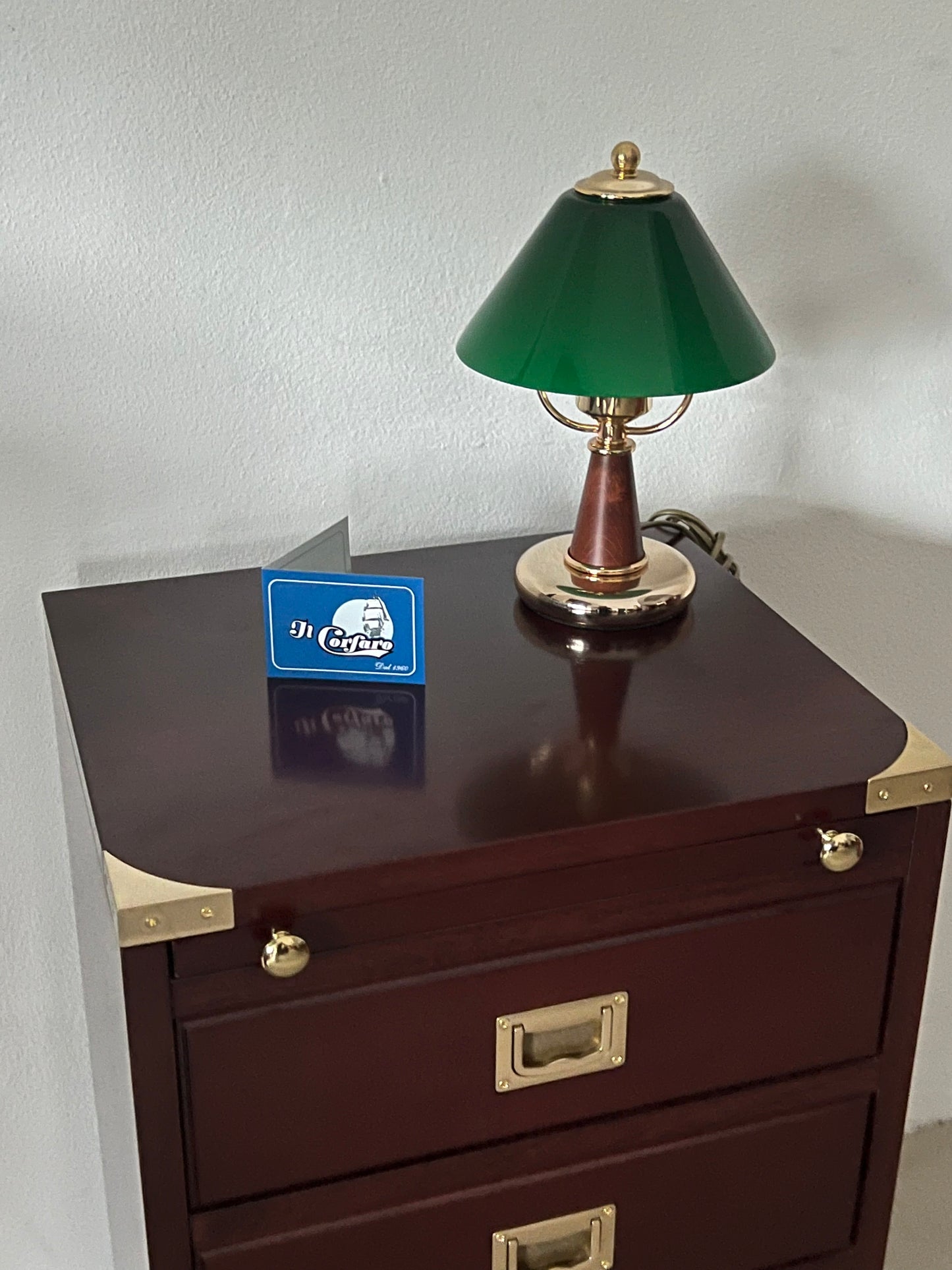 Lampada stile marina da comodino collezione ottone legno
