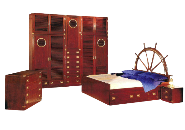 Letto matrimoniale artigianale stile marina made in italy