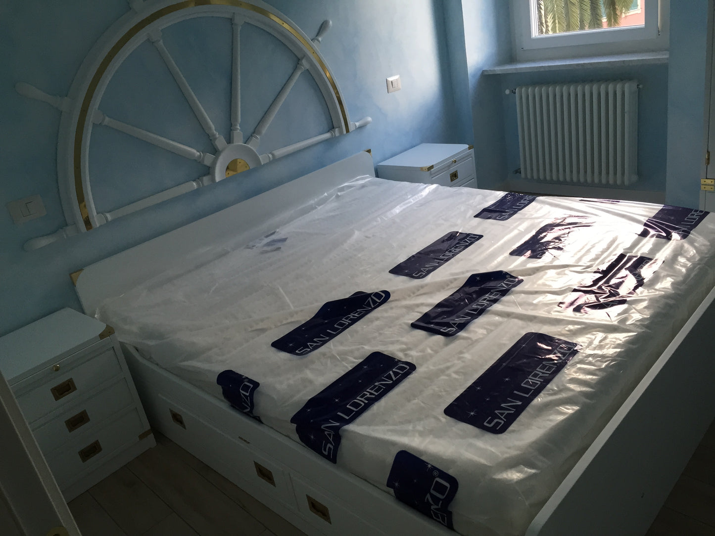 Letto matrimoniale stile marina collezione Bianco New Port made in Italy