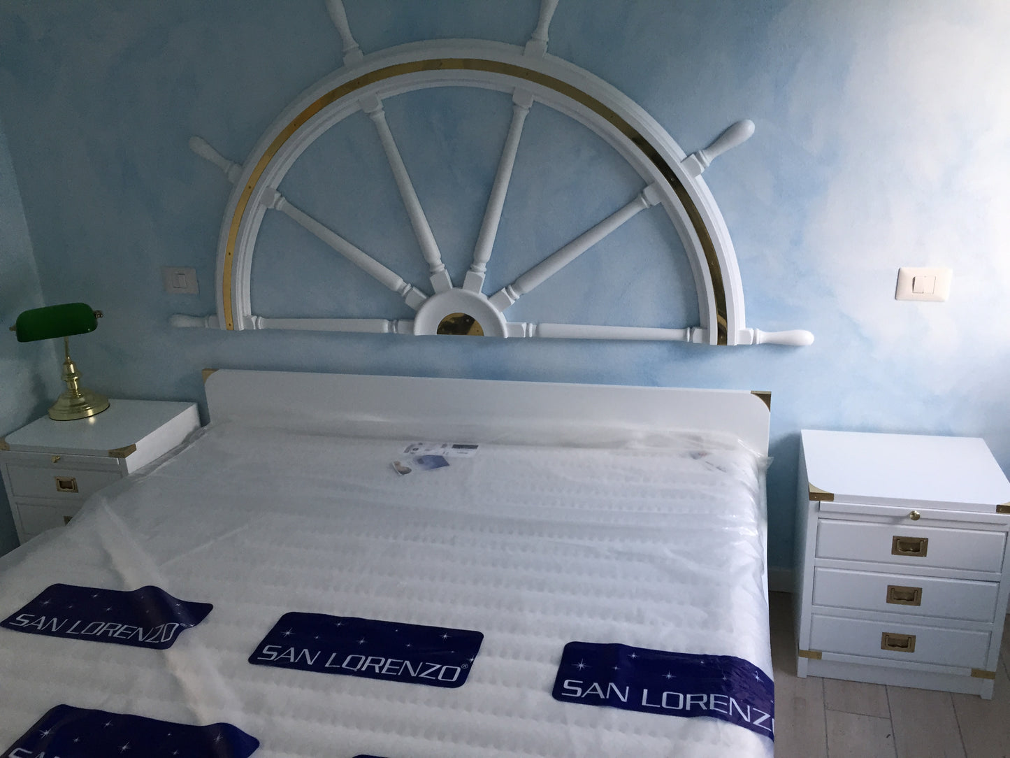 Letto matrimoniale stile marina collezione Bianco New Port made in Italy