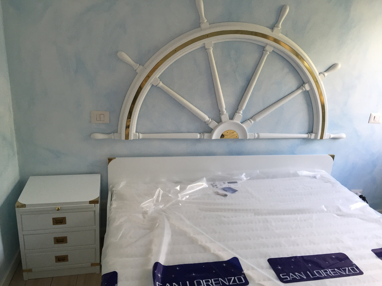 Letto matrimoniale stile marina collezione Bianco New Port made in Italy