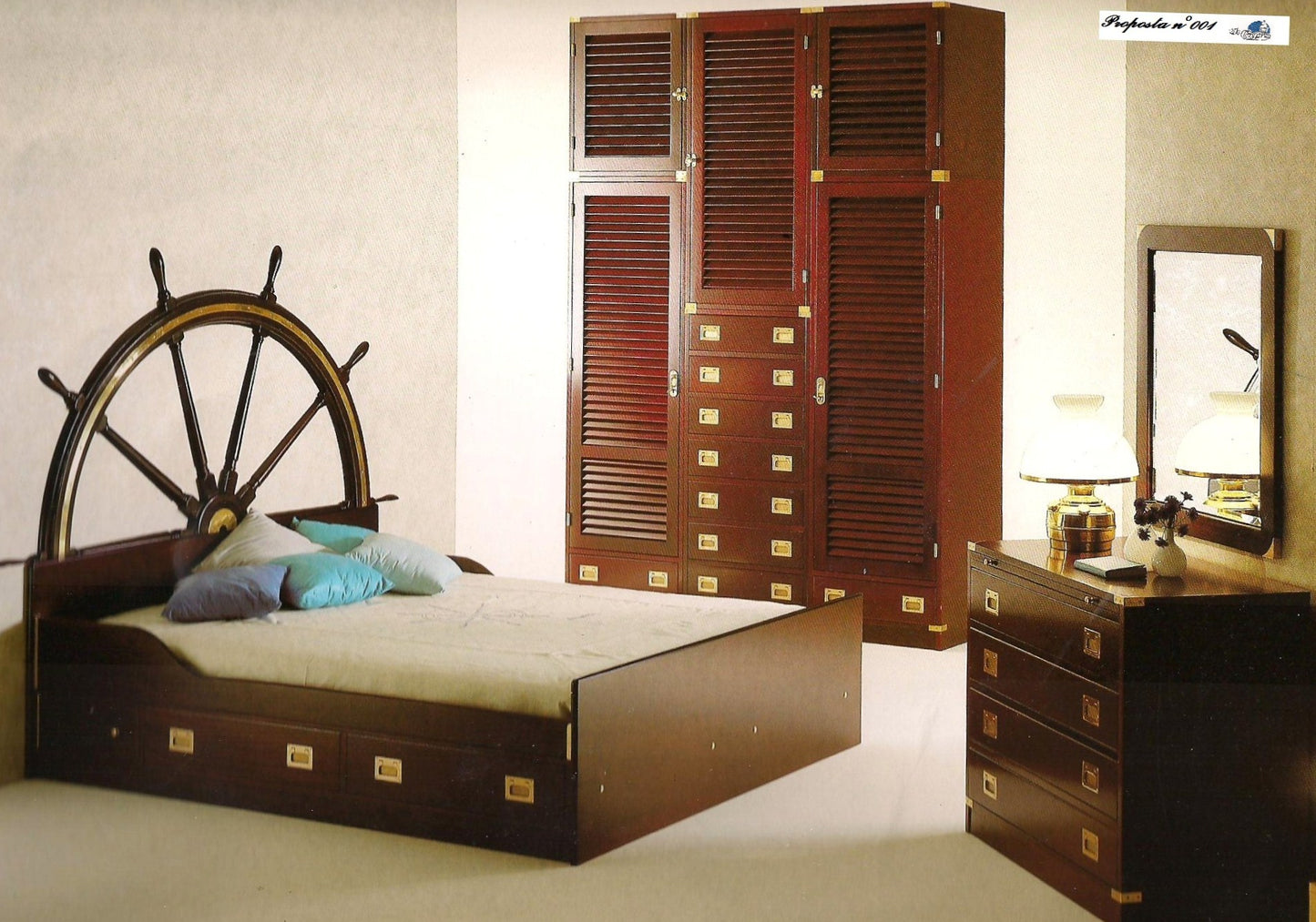 Letto matrimoniale Stile Marina made in Italy artigianale