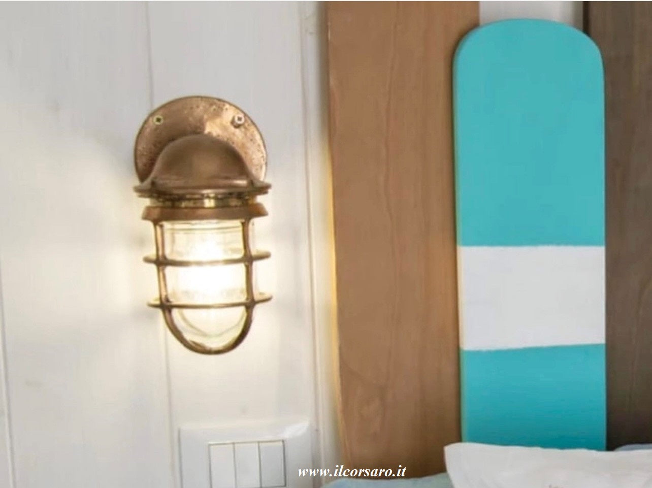 Lampada da parete originale di bordo primi del 900 da transatlantico Italiano