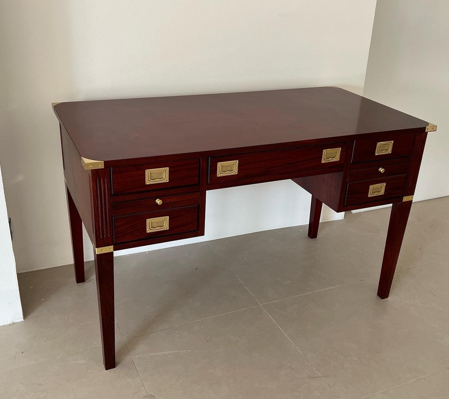 Scrivania a 5 cassetti stile marina made in italy