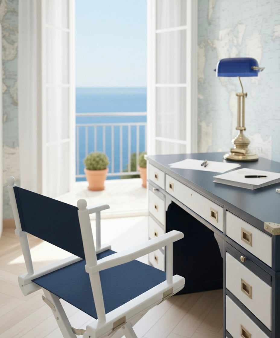 Scrivania stile marina Linea Mediterraneo in vero mogano