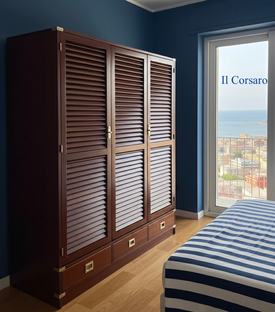 Armadio Stile marina modello tre sportelli e 3 cassetti Il Corsaro