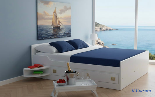 Letto Matrimoniale “Cabina Ammiraglia” – Collezione New Port Il Corsaro Stile Marina