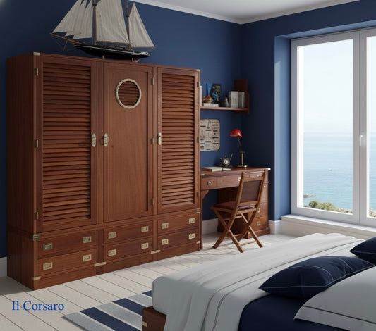Armadio Stile Marina modello tre sportelli e 6 cassetti  Il corsaro