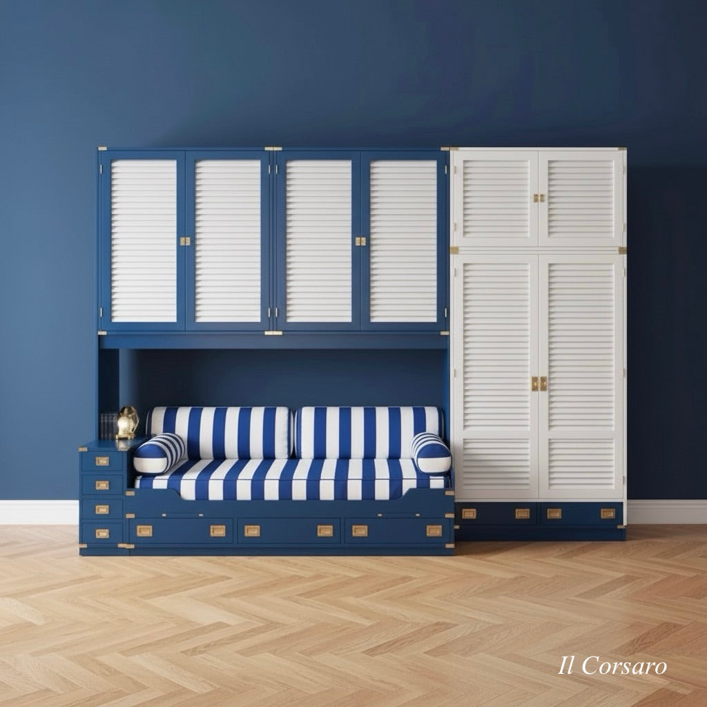 Cameretta stile marina della Linea Mediterraneo in legno di mogano