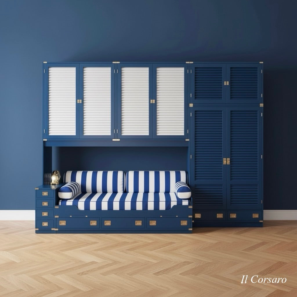 Cameretta stile marina della Linea Mediterraneo in legno di mogano