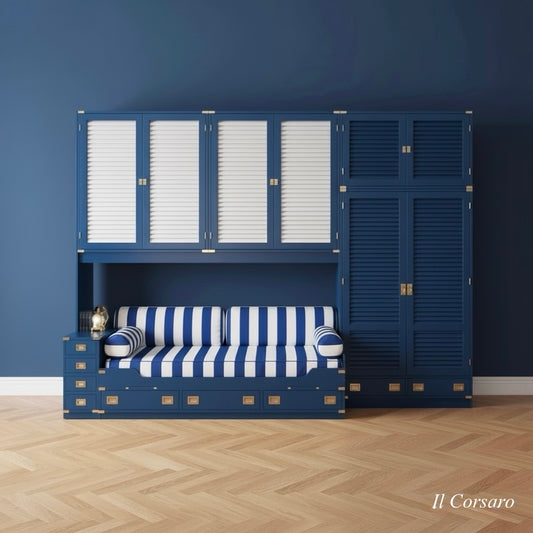 Cameretta stile marina della Linea Mediterraneo in legno di mogano