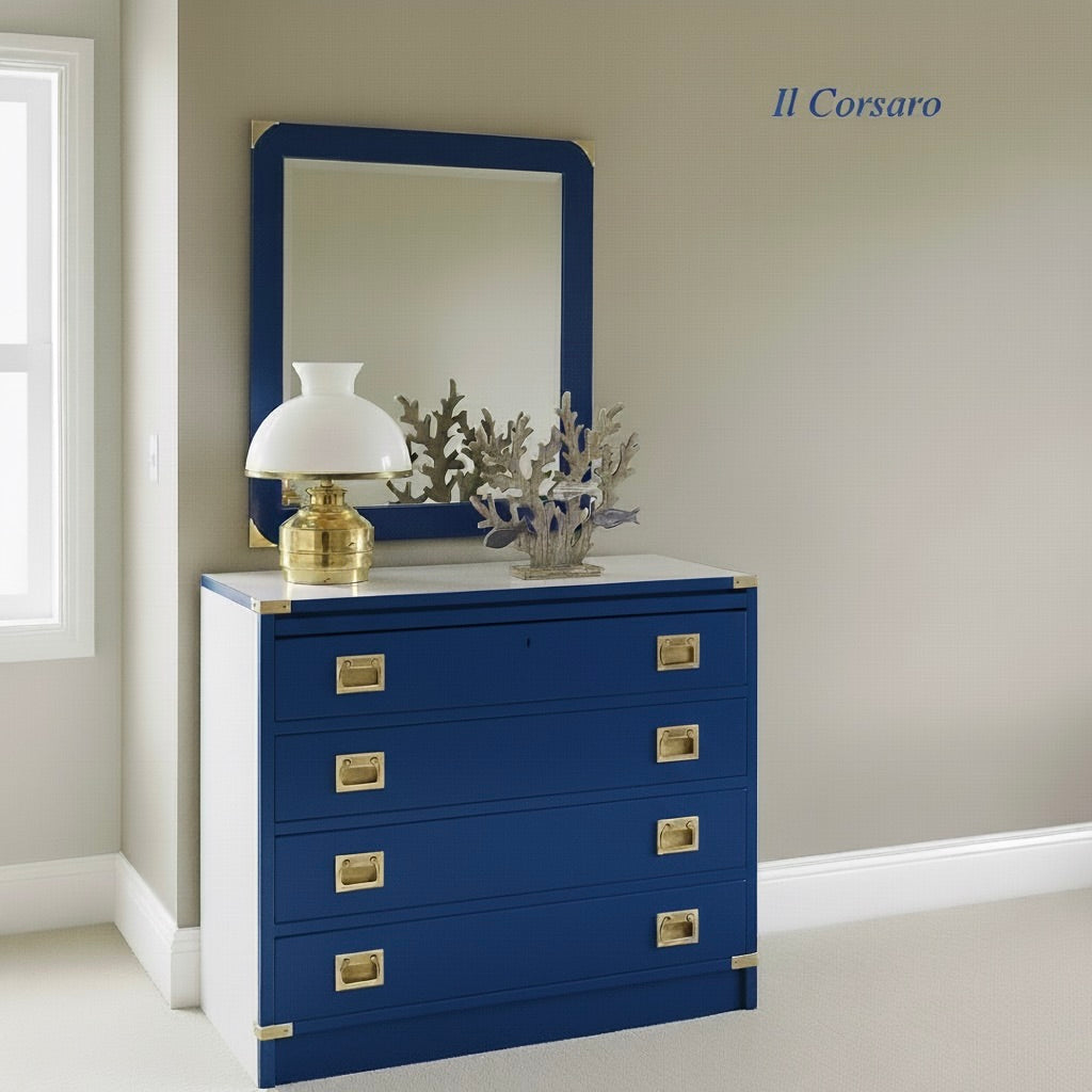Stile Marina Linea Mediterraneo comò da camera cassettiera in mogano